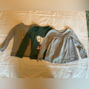 Child's Set of Three 4T Long Sleeve Cotton or Cotton/Poly Long Sleeve T-Shirts,